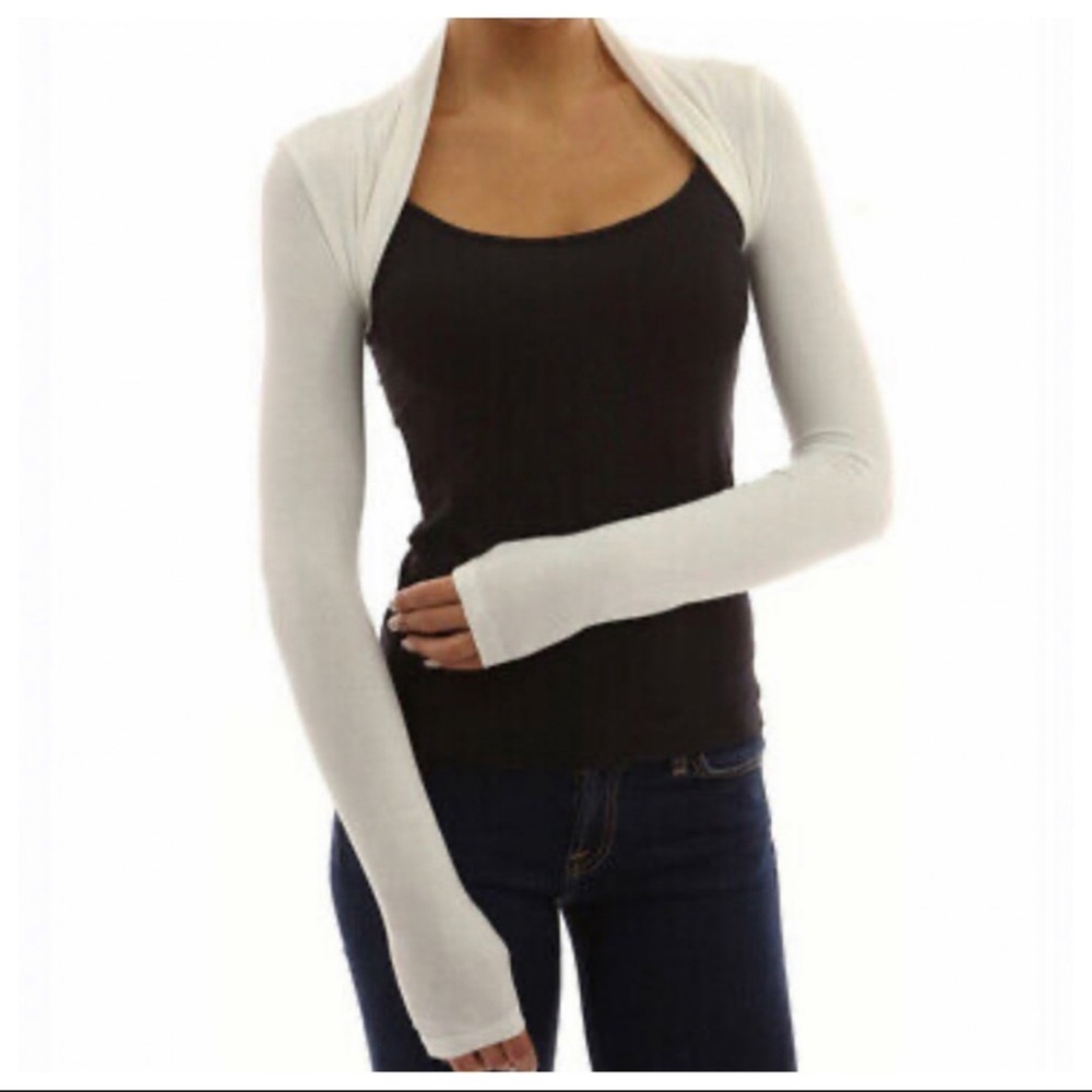 #11 OFF WHITE MUST HAVE LONG SLEEVES SHRUG - Picture 3 of 3
